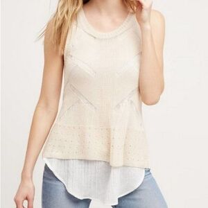 Anthropologie Sunday in Brooklyn "Sadie" Sweater Knit Tank Top | Women's Size L